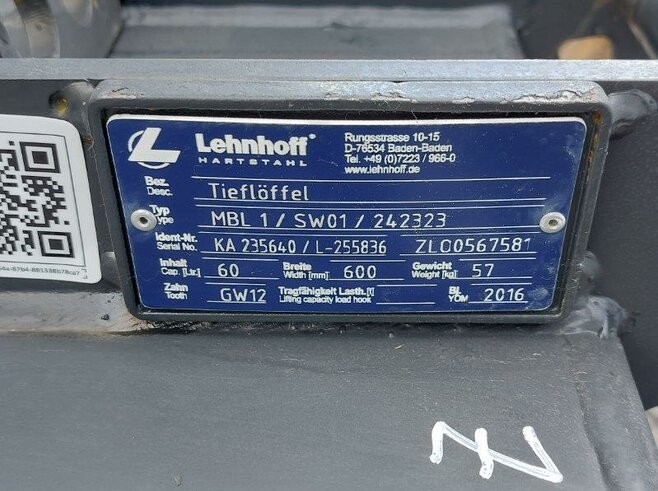 Lehnhoff Tieflöffel MBL1-600mm