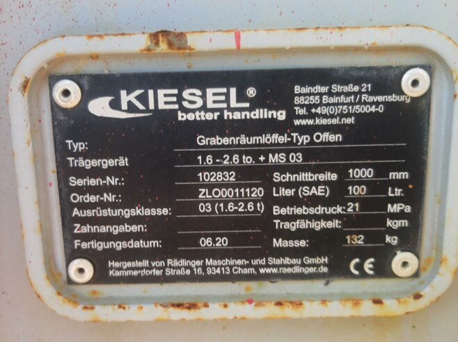 Rädlinger Grabenräumlöffel schwenkbar 1000mm