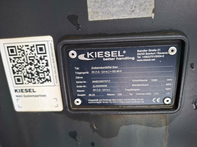 Rädlinger Grabenräumlöffel Starr 1200mm KGL03S-1200