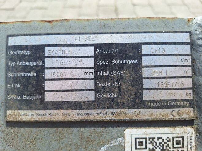 Reschkatec Grabenräumlöffel Starr 1500 mm