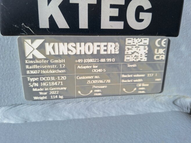 KTEG Grabenräumlöffel Starr 1200mm