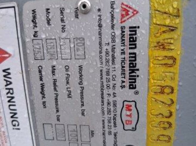 Inan Makina Hydraulikhammer MTB175DHX