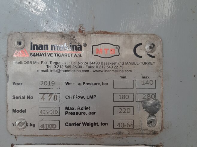 Inan Makina Hydraulikhammer MTB405DHX