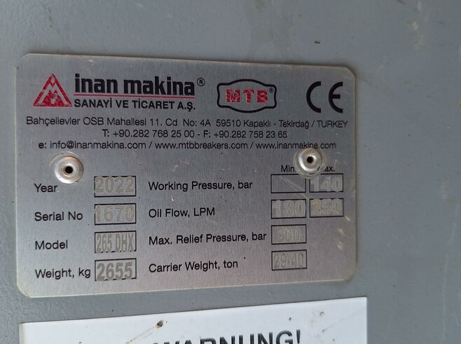 Inan Makina Hydraulikhammer MTB265