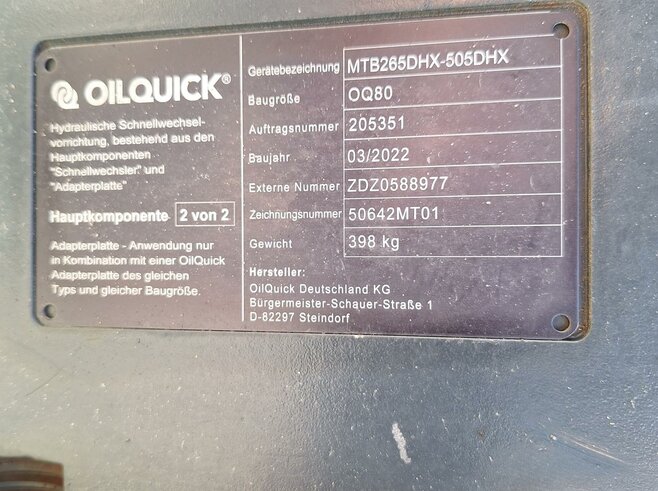 Inan Makina Hydraulikhammer MTB265 OQ80