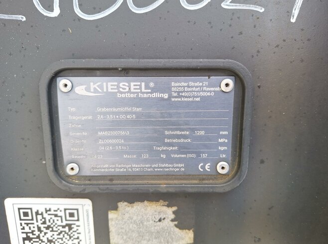 Rädlinger Grabenräumlöffel Starr 1200mm KGL04S-1200