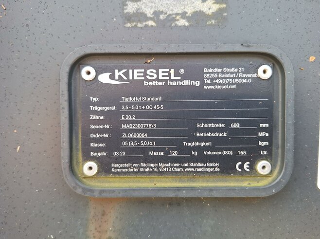 Rädlinger Tieflöffel 600mm KTL05-600