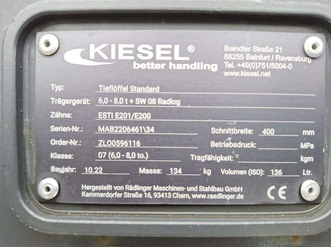 Rädlinger Tieflöffel 400mm KTL08-400