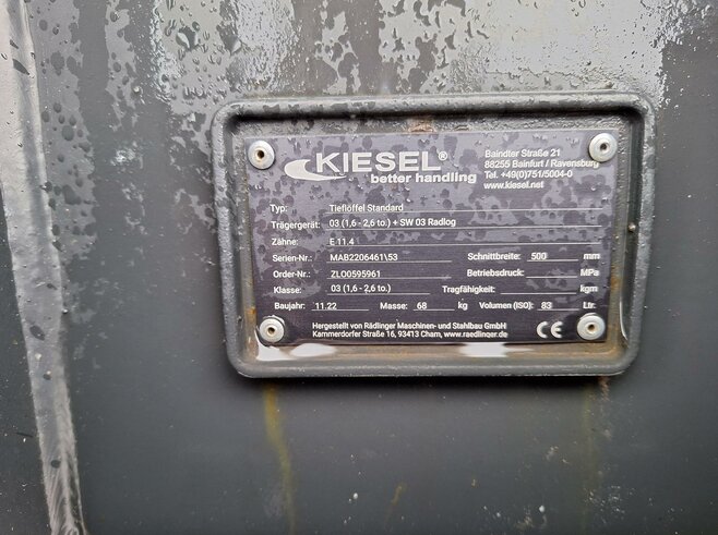 Rädlinger Tieflöffel 500mm KTL03-500