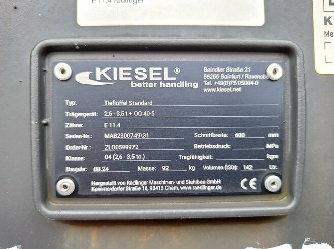 Rädlinger Tieflöffel 600mm KTL04-600