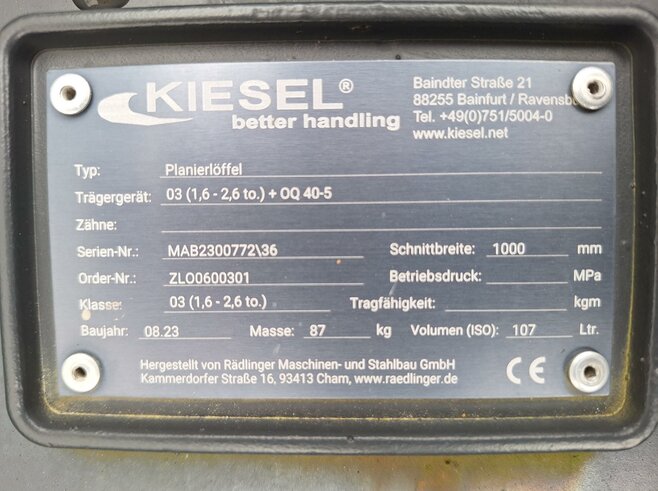 Rädlinger Planierlöffel 1000mm