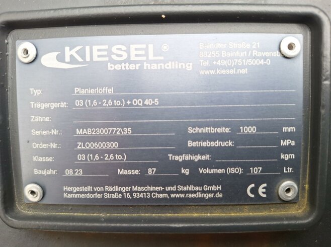 Rädlinger Planierlöffel 1000mm