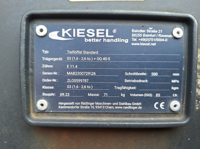 Rädlinger Tieflöffel 500mm KTL03-500