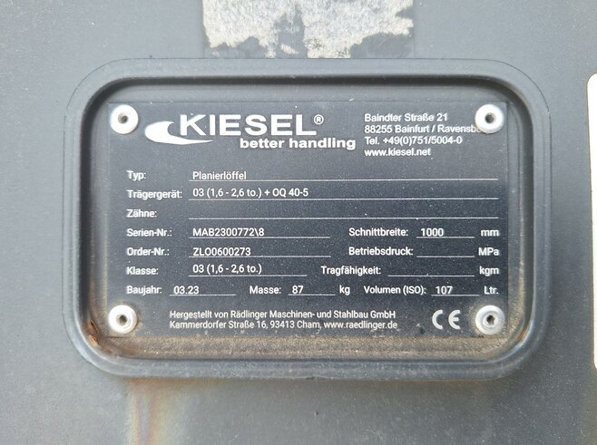 Rädlinger Rädlinger, Planierlöffel KPL03-1000mm