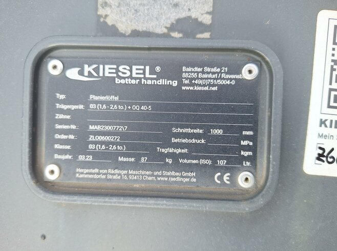 Rädlinger Planierlöffel KPL03-1000mm