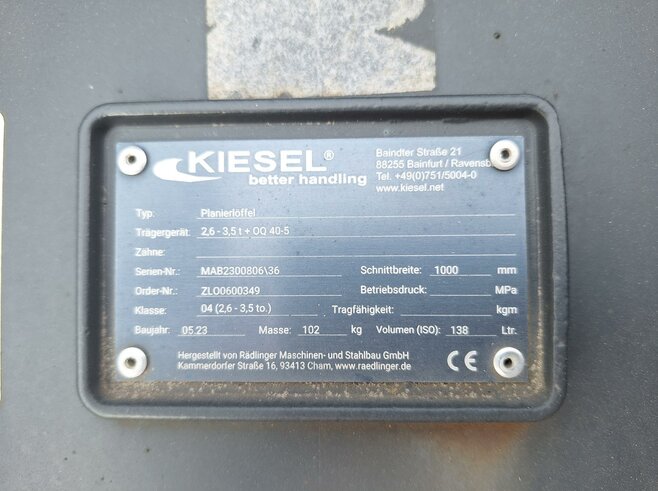 Rädlinger Planierlöffel KPL04-1000mm