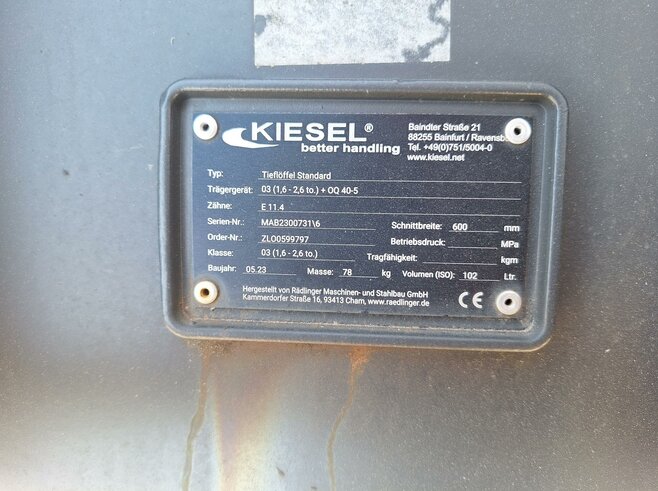 Rädlinger Tiefllöffel KTL03-600mm