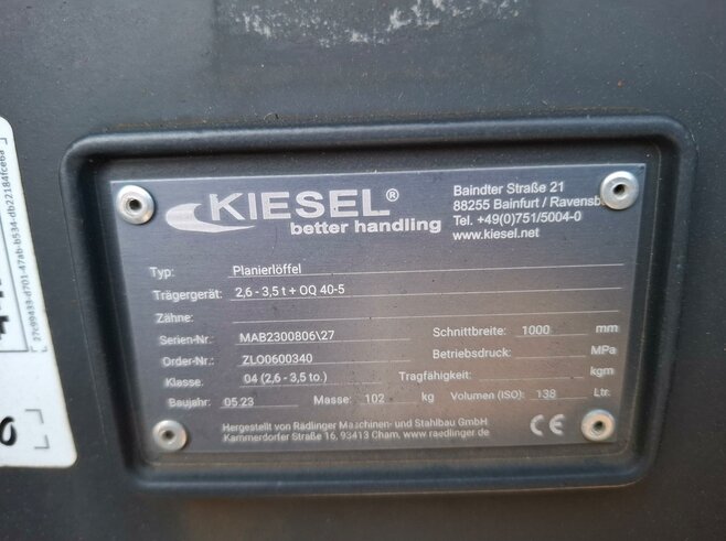 Rädlinger Planierlöffel KPL04-1000mm