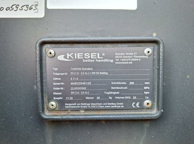Rädlinger Tieflöffel 500 mm KTL03-500