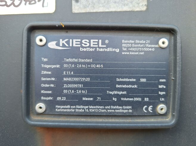Rädlinger Tieflöffel 500 mm KTL03-500