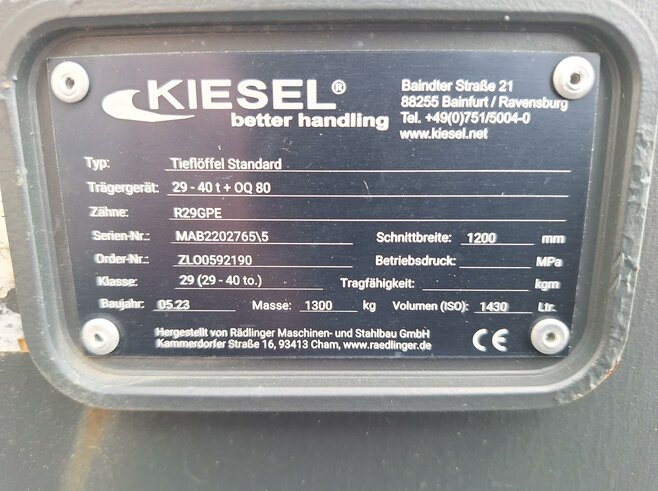 Rädlinger Tieflöffel 1200mm