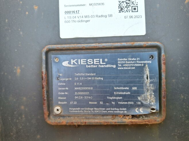 Rädlinger Tieflöffel 600 mm