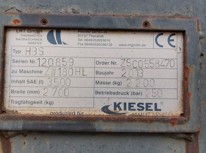 LRT Niederhalterschaufel 2700mm, ZW180