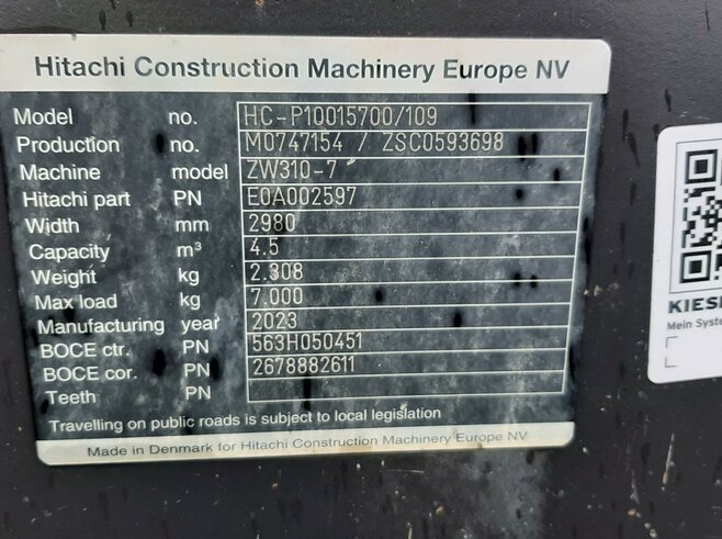 Hitachi Erdbauschaufel 2980mm