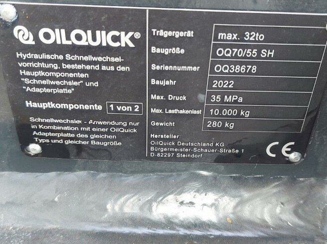 OilQuick Vollhydr. Schnellwechsler OQ70/55