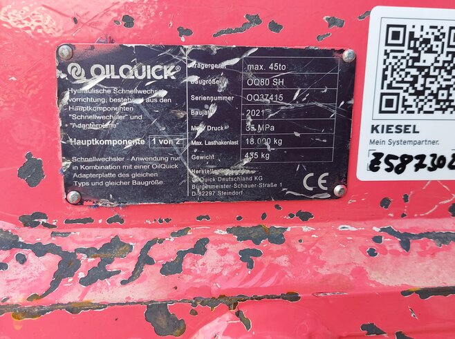 OilQuick Vollhydr. Schnellwechsler OQ80
