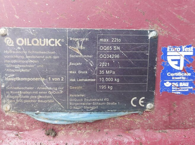 OilQuick Vollhydr. Schnellwechsler OQ65