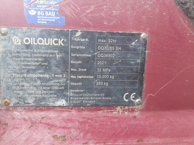 OilQuick Vollhydr. Schnellwechsler OQ70-55