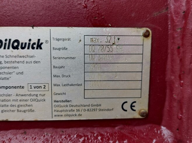 OilQuick Vollhydr. Schnellwechsler OQ70-55