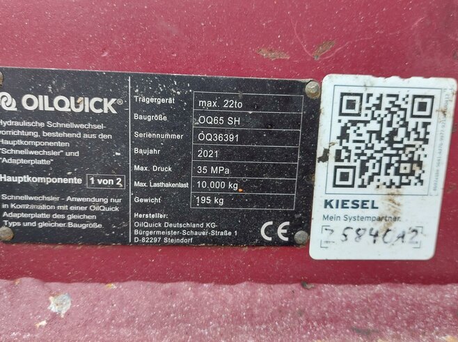 OilQuick Vollhydr. Schnellwechsler OQ65