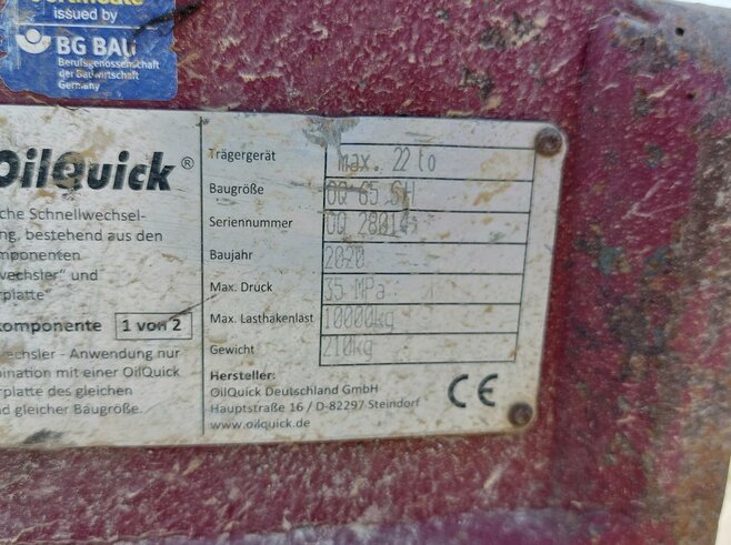 OilQuick Vollhydr. Schnellwechsler OQ65