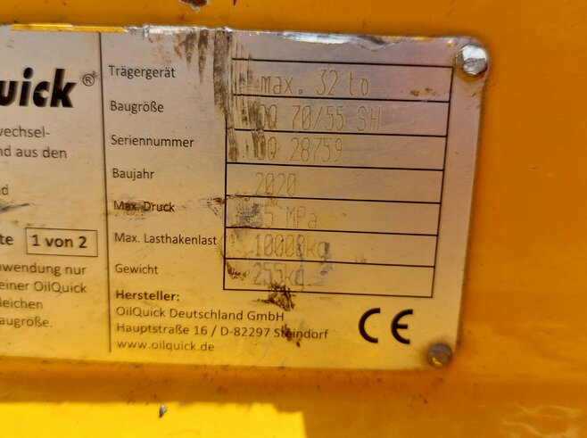 OilQuick Vollhydr. Schnellwechsler OQ70-55