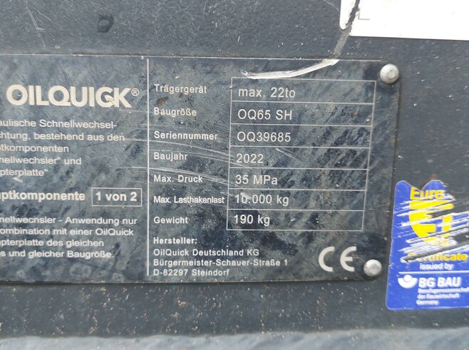 OilQuick Vollhydr. Schnellwechsler OQ65