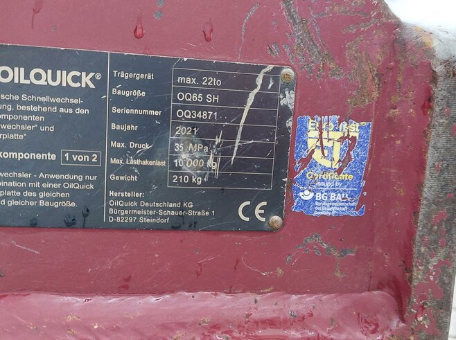 OilQuick Vollhydr. Schnellwechsler OQ65