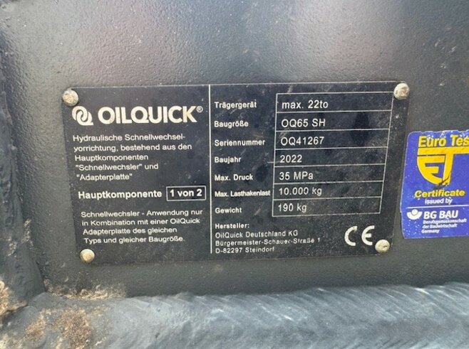 OilQuick vollhydr. Schnellwechsler OQ65