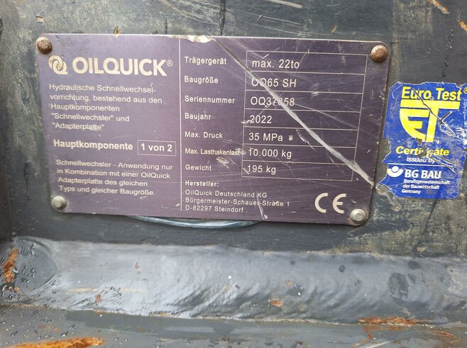 OilQuick Vollhydr. Schnellwechsler OQ65