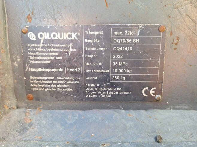 OilQuick Vollhydr. Schnellwechsler OQ70-55
