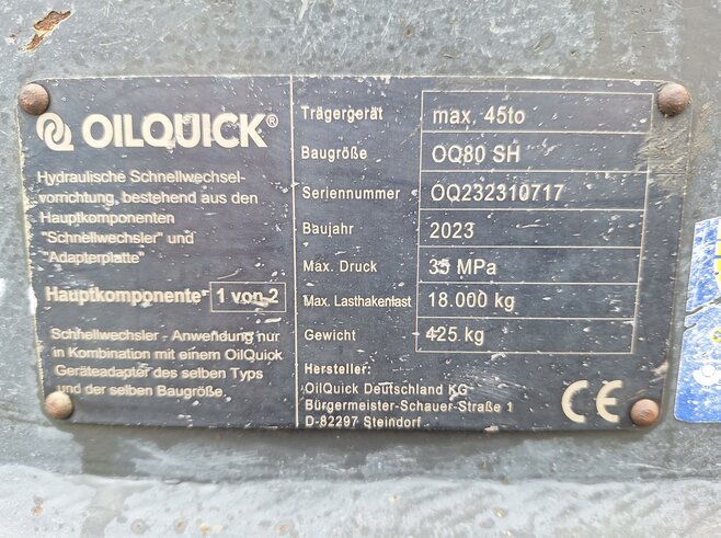 OilQuick Vollhyd. Schnellwechsler OQ80