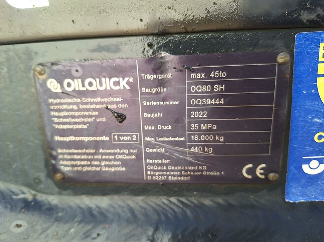 OilQuick Vollhydr. Schnellwechsler OQ80