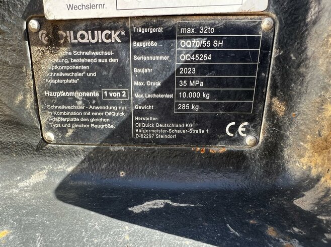 OilQuick Vollhydr. Schnellwechsler OQ70-55