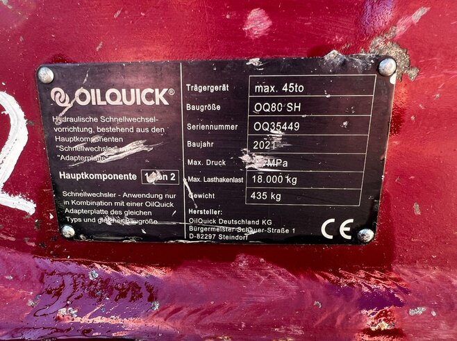OilQuick Vollhydr. Schnellwechsler OQ80