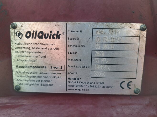 OilQuick Vollhydr. Schnellwechsler OQ70-55