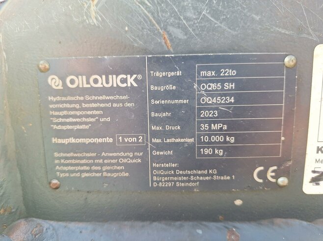 OilQuick Vollhydr. Schnellwechsler OQ65