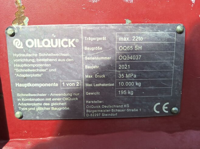 OilQuick Vollhydr. Schnellwechsler OQ65