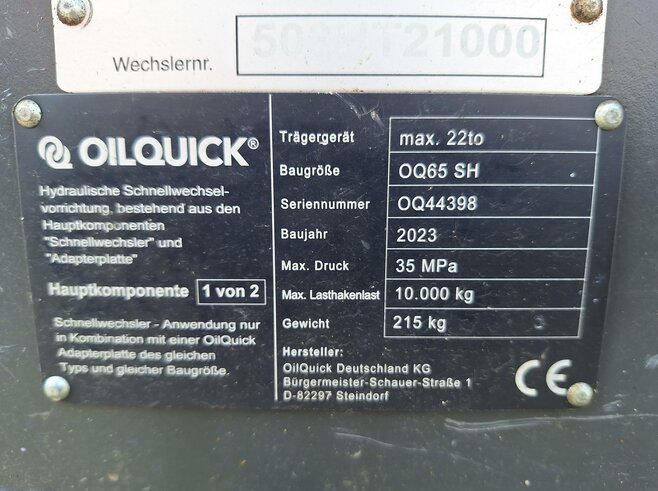 OilQuick Vollhydr. Schnellwechsler OQ65
