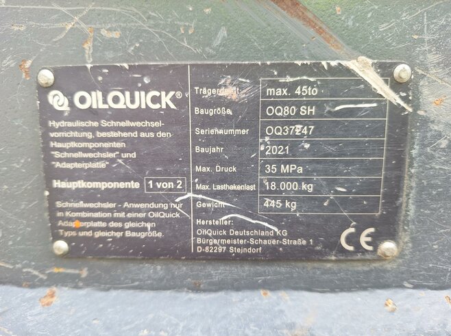 OilQuick Vollhydr. Schnellwechsler OQ80